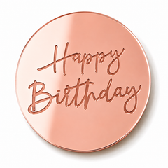 Moneda en Acrílico Espejo Happy Birthday x 5 Unidades
