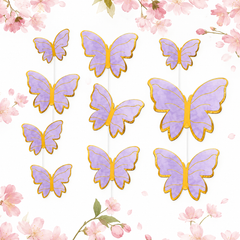 Mariposas Decorativas para Tortas con Alambre x 10 Unidades
