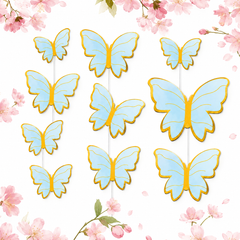 Mariposas Decorativas para Tortas con Alambre x 10 Unidades