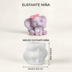 Molde Silicona Suave Elefante 3D Baby Shower