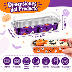 Molde Horneable Rectangular con Tapa Halloween #1 x 5