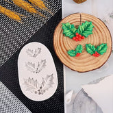 Molde Silicona Hojas de Navidad