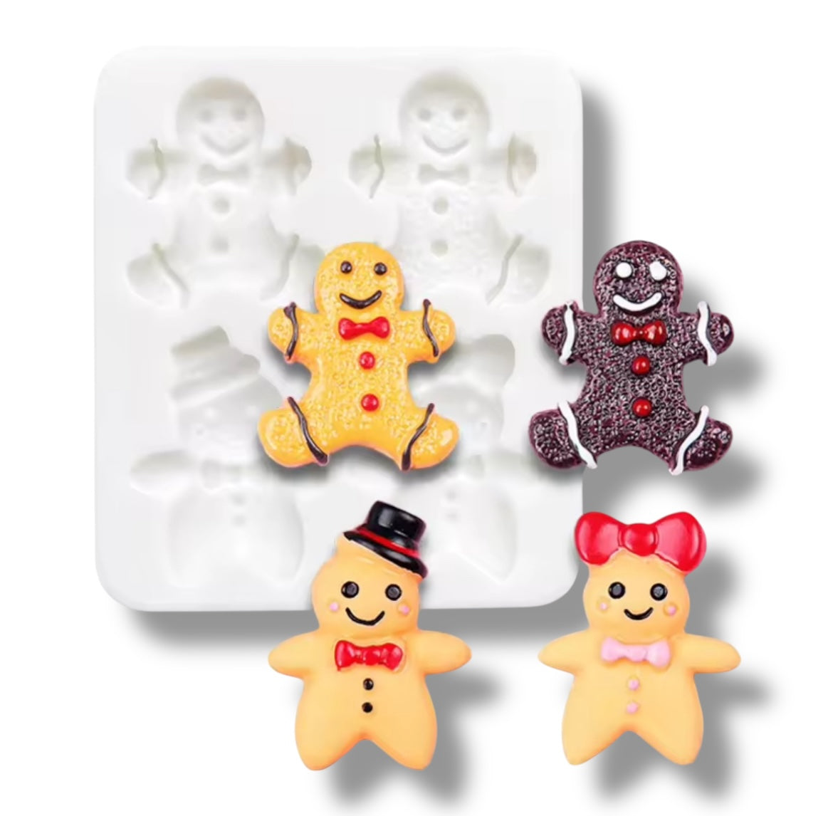 Molde Silicona Mini Muñecos Jengibre x 4