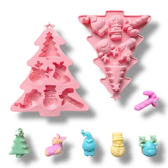 Molde Silicona Postre Navidad x 6