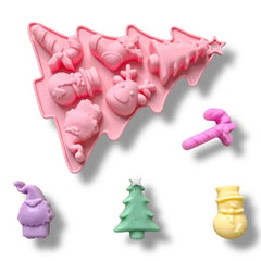 Molde Silicona Postre Navidad x 6