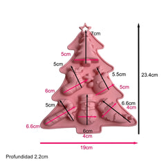 Molde Silicona Postre Navidad x 6