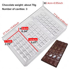 Molde Policarbonato Tableta Chocolate x 3