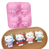 Molde Silicona Hello Kitty de Pie x 4