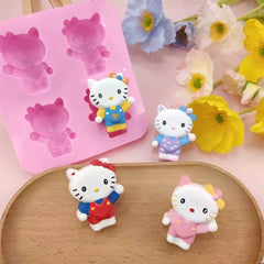Molde Silicona Hello Kitty de Pie x 4