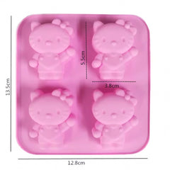 Molde Silicona Hello Kitty de Pie x 4