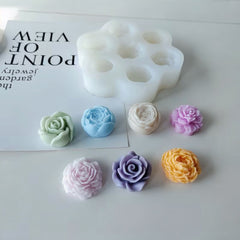 Molde de Silicona Suave Rosas y Peonias x7