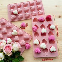 Molde Silicona Bombones Corazón Love y Texturas x 15