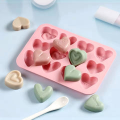 Molde Silicona Corazones Detalles x 12