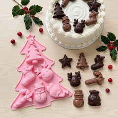 Molde Silicona Postre Navidad x 6