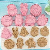 Kit de Cortadores con Sello Navidad x 8 #1
