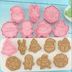 Kit de Cortadores con Sello Navidad x 8 #1