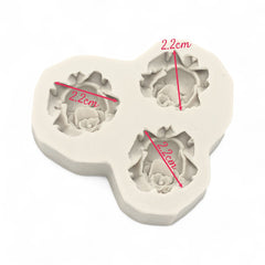 Molde Silicona Rosas Mini x 3