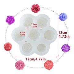 Molde de Silicona Suave Rosas y Peonias x7