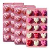 Molde Silicona Bombones Corazón Love y Texturas x 15