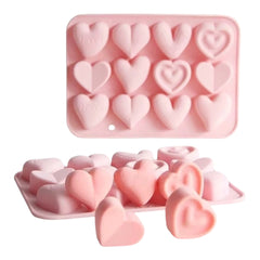 Molde Silicona Corazones Detalles x 12