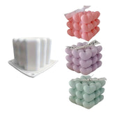 Molde Silicona Cubo Burbujas Corazón