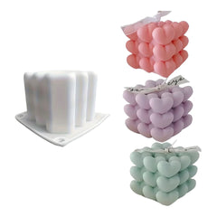 Molde Silicona Cubo Burbujas Corazón