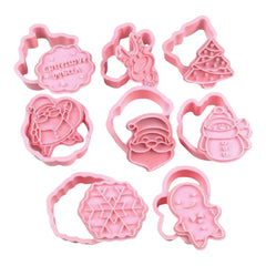 Kit de Cortadores con Sello Navidad x 8 #1