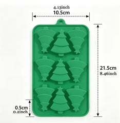 Molde Silicona Árboles Navidad x 9