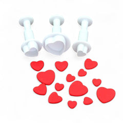 Cortadores Push Corazones x 3