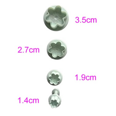 Cortadores Push Flor Melocotón x 4 Tamaños