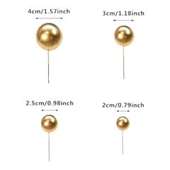 Esferas Decorativas Doradas para Tortas x 22 Unidades