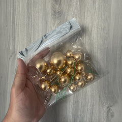 Esferas Decorativas Doradas para Tortas x 22 Unidades