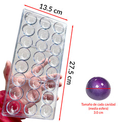 Molde Policarbonato Semiesfera x 24