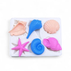 Molde Silicona Conchas Y Caracoles x 6
