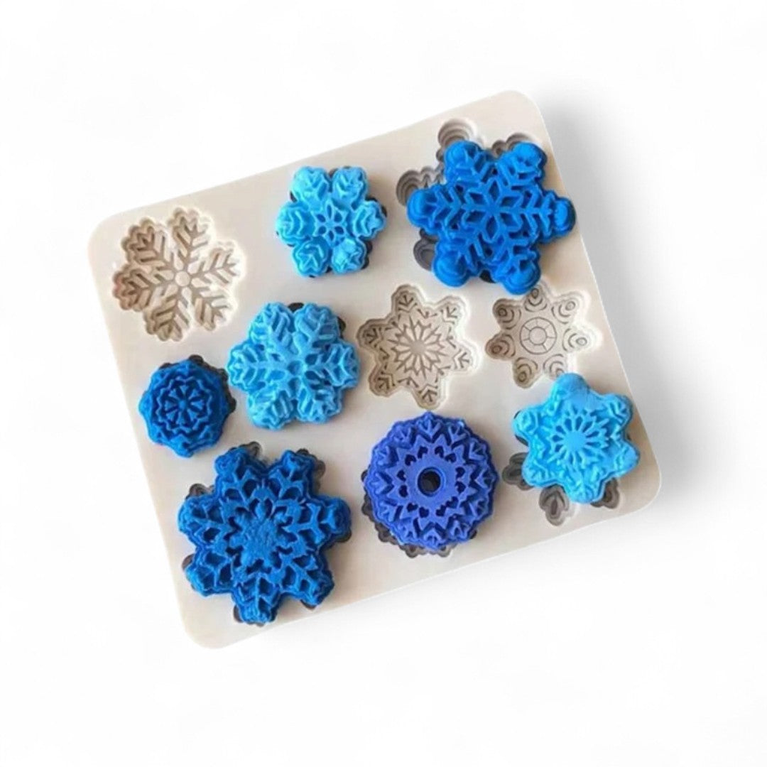 Molde Silicona  Copos De Nieve x 10