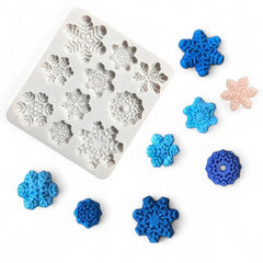 Molde Silicona  Copos De Nieve x 10