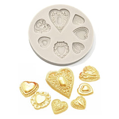 Molde Silicona Corazones Gema Mini