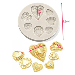 Molde Silicona Corazones Gema Mini