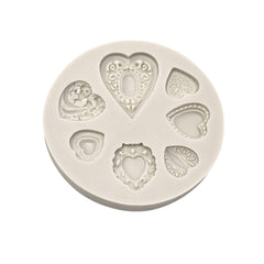 Molde Silicona Corazones Gema Mini