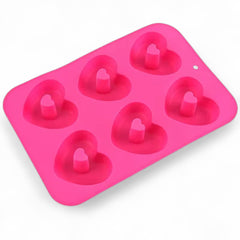 Molde Silicona Donas Corazón x 6 Cavidades