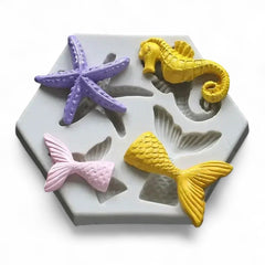 Molde Silicona Fiesta Marina Mini x 4