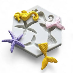 Molde Silicona Fiesta Marina Mini x 4