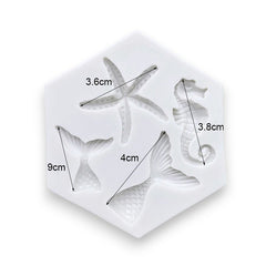 Molde Silicona Fiesta Marina Mini x 4