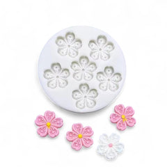 Molde Silicona Flor Sakura Mini x 6