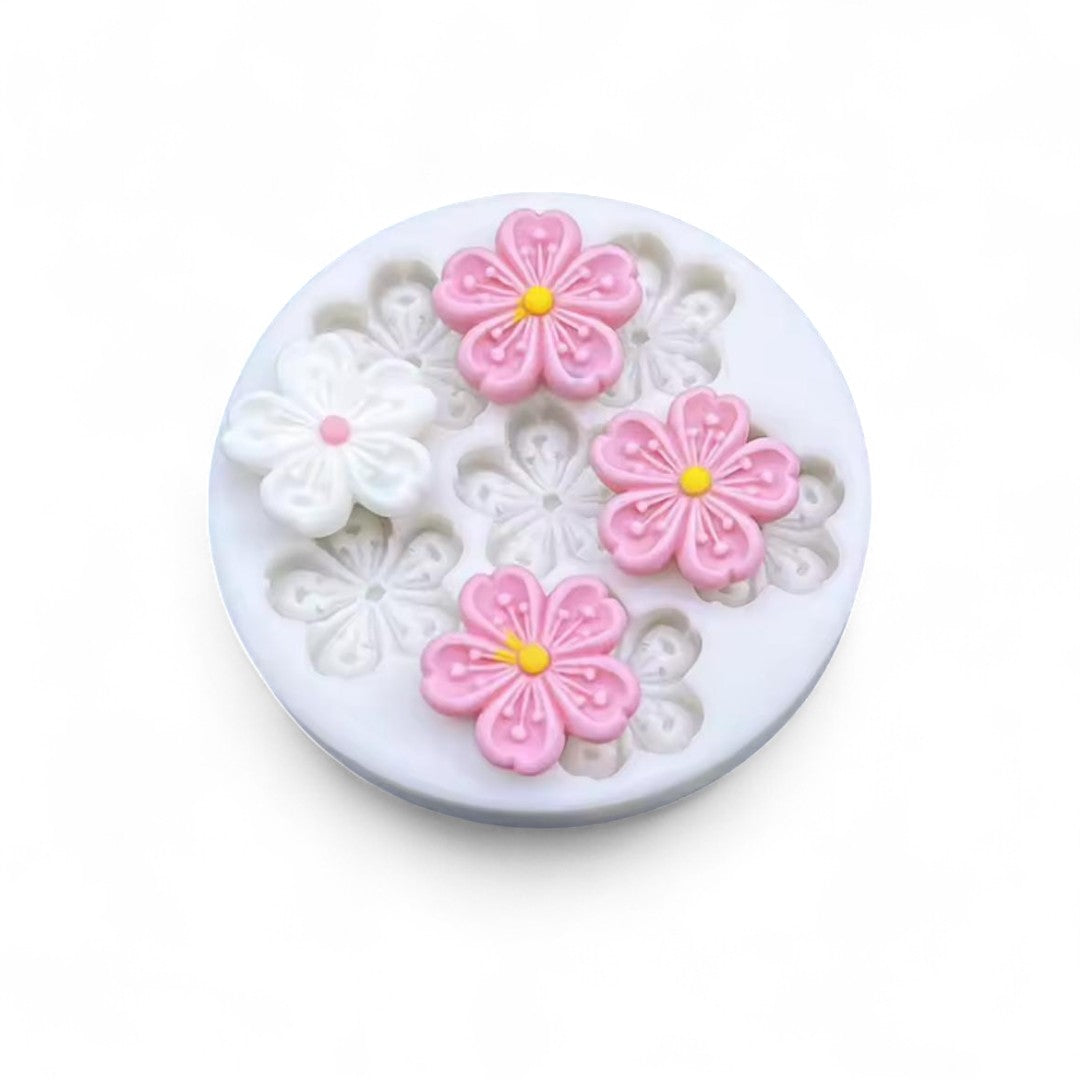 Molde Silicona Flor Sakura Mini x 6
