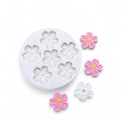 Molde Silicona Flor Sakura Mini x 6
