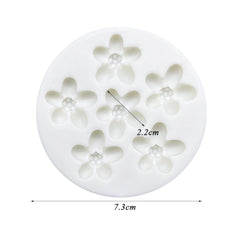 Molde Silicona Flores Funky x 6