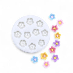 Molde Silicona Flores Mini x 10