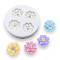 Molde Silicona Margaritas Dobles x 4