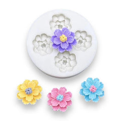 Molde Silicona Margaritas Dobles x 4